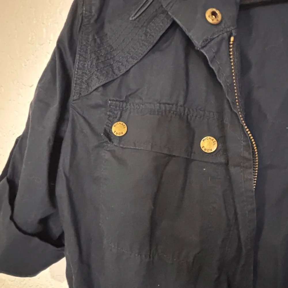 Michael Kors Dark Blue Utility Jacket with Gold Details - Picture 6 of 11